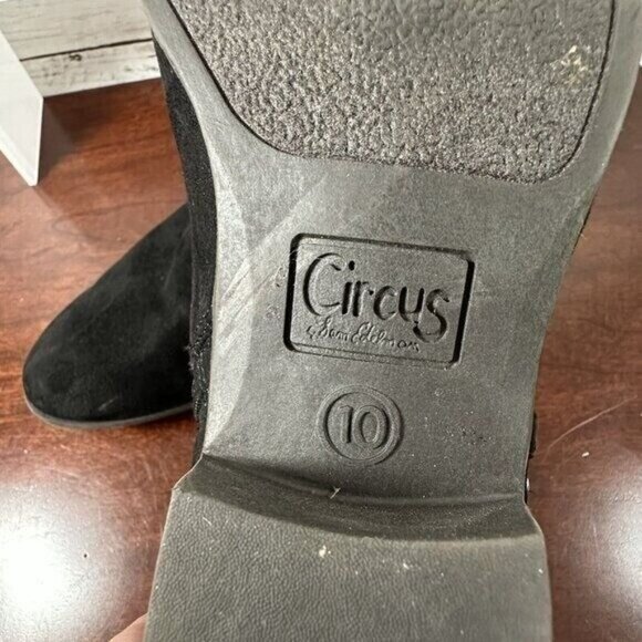 Circus Sam Edelman Women's Ankle Booties Size 10 Black Silver Studs Zip - Picture 9 of 11